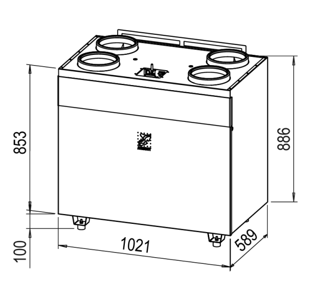 Dimenzije centralni rekuperator Airobot V8